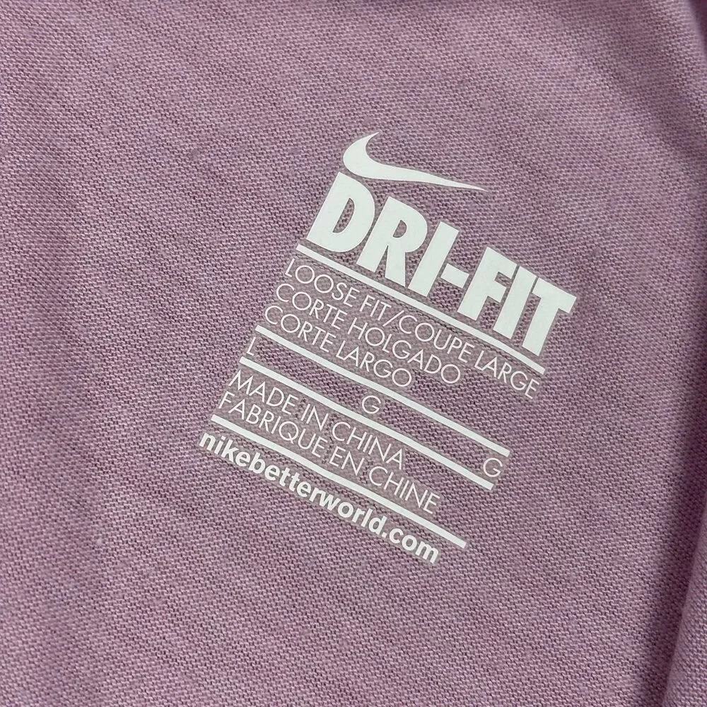 Nike Dri Fit Racerback Training Tank Top Womens L Pink Loose Fit Comfort Stretch